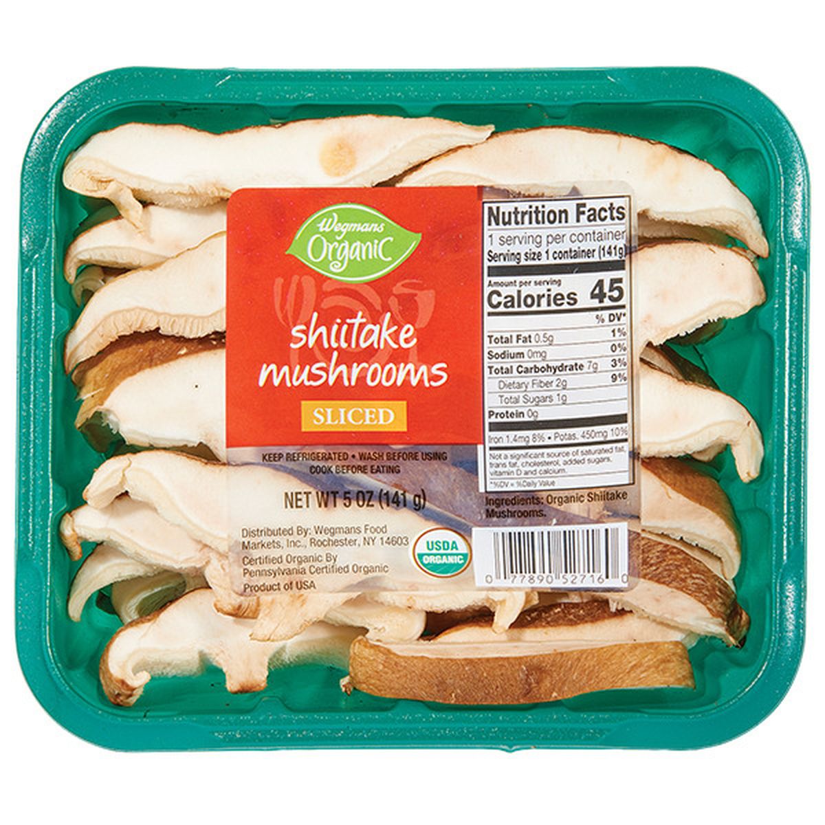 Calories in Wegmans Organic Sliced Shiitake Mushrooms