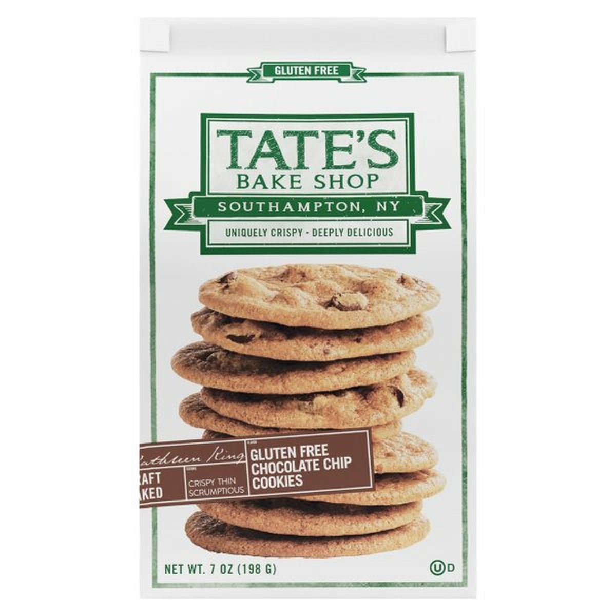 Calories in Tate's Bake Shop Cookies, Gluten Free, Chocolate Chip