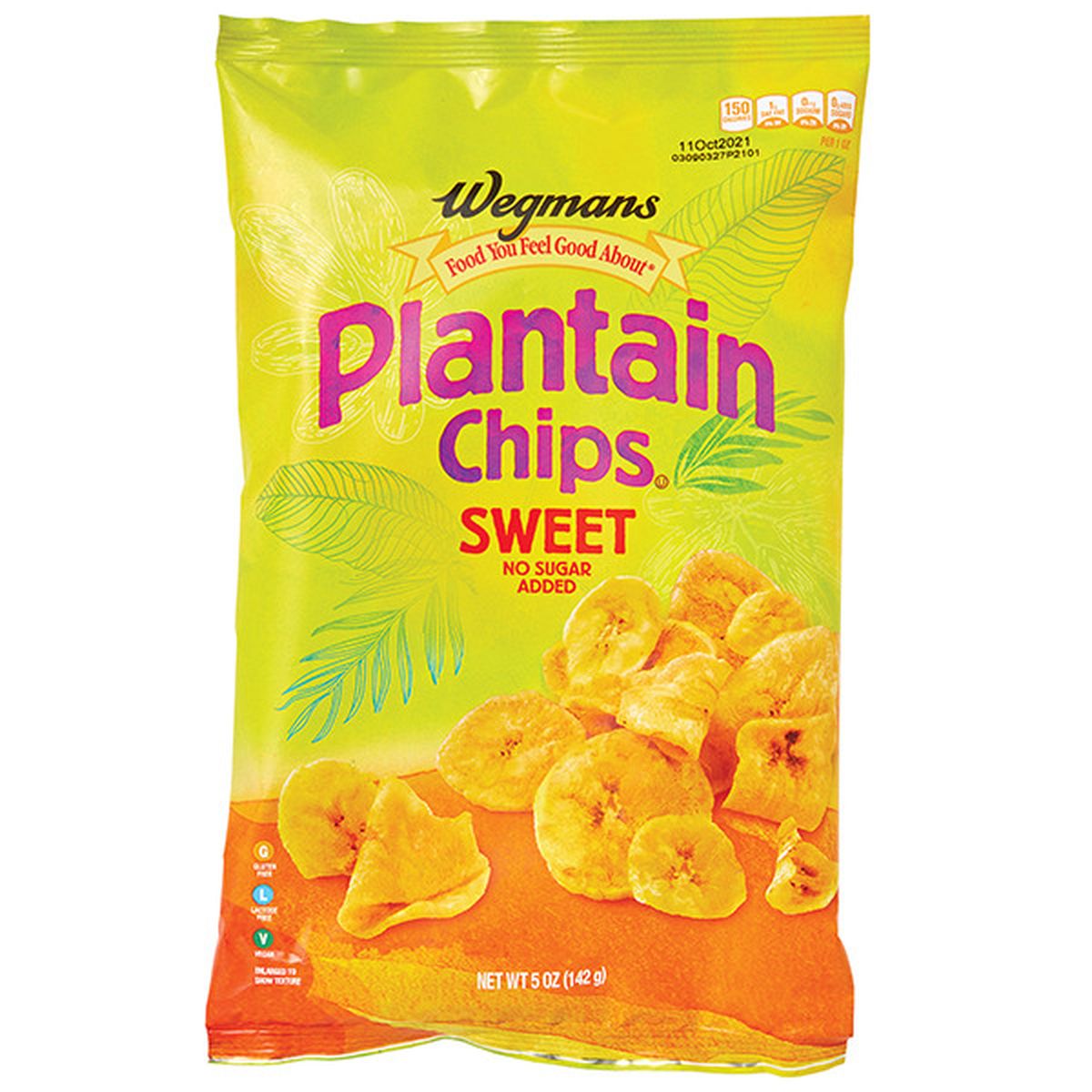 Calories in Wegmans Plantain Chips, Sweet