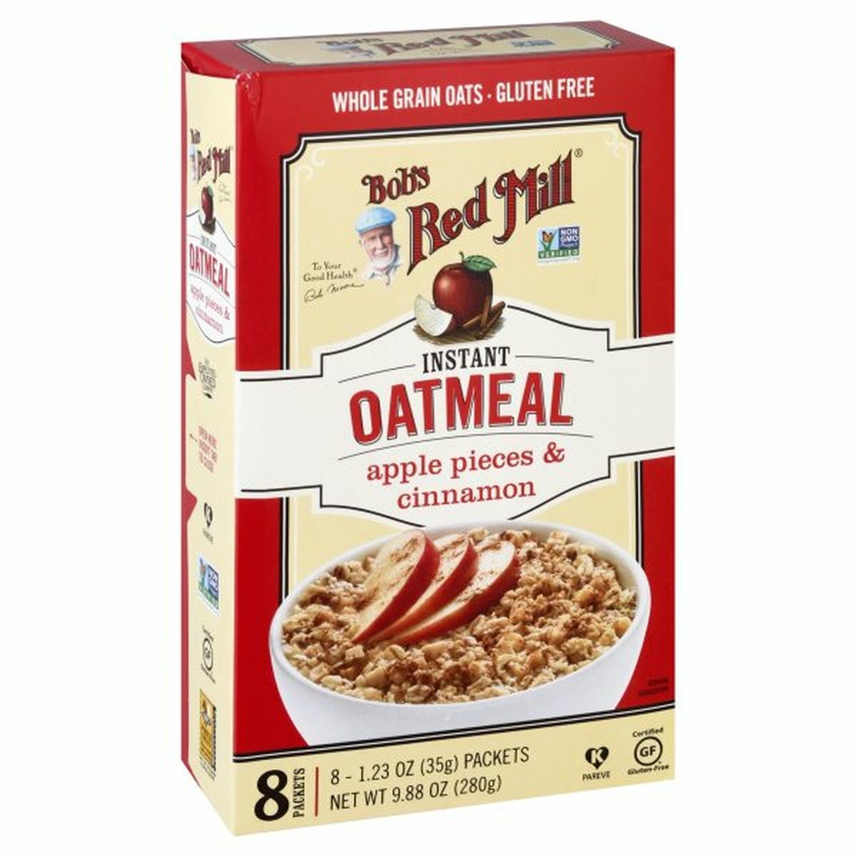 Calories in Bob's Red Mill Oatmeal, Apple Pieces & Cinnamon, Instant