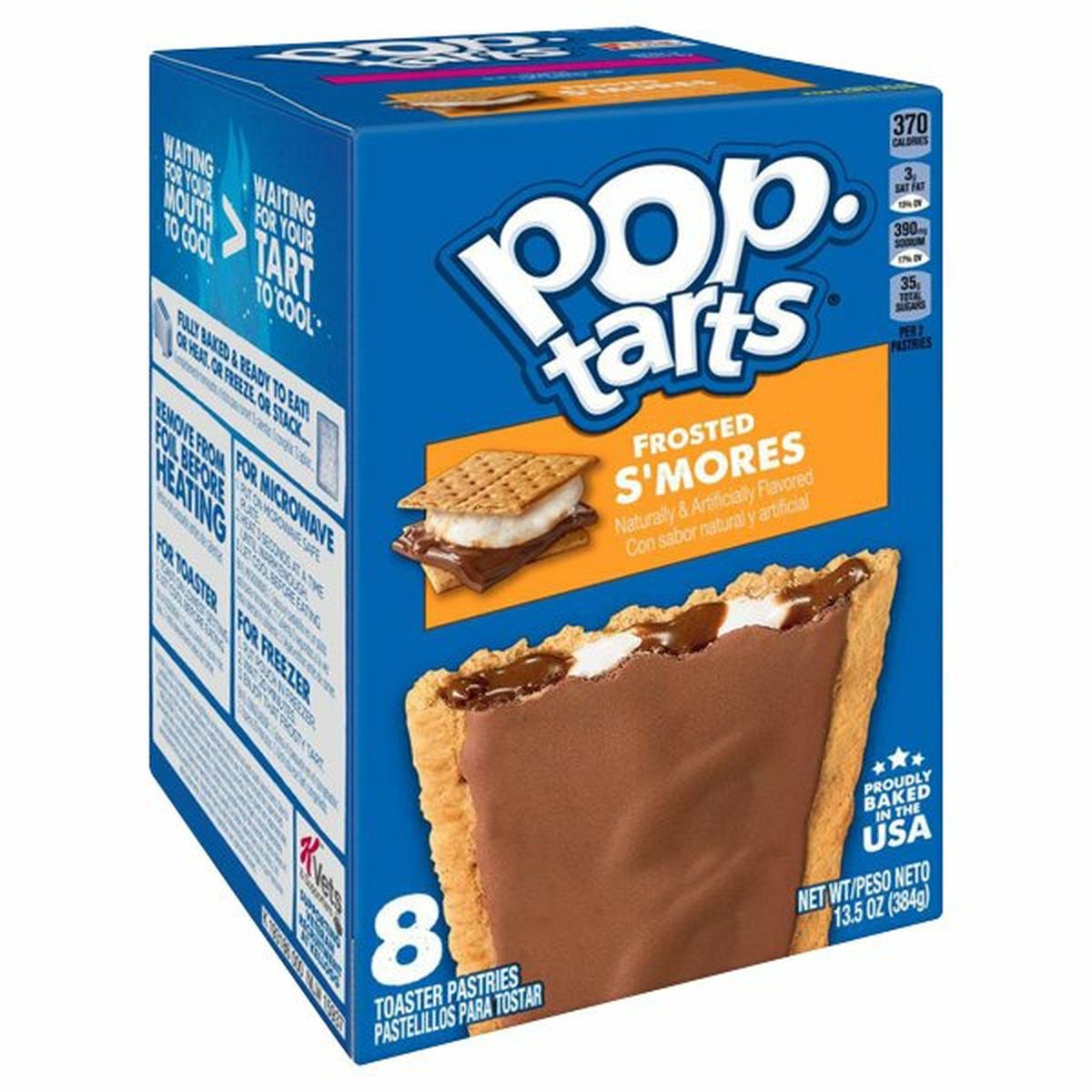 Calories in Kellogg's Pop-Tarts Toaster Pastries Breakfast Toaster Pastries, Frosted S'mores, Proudly Baked in the USA
