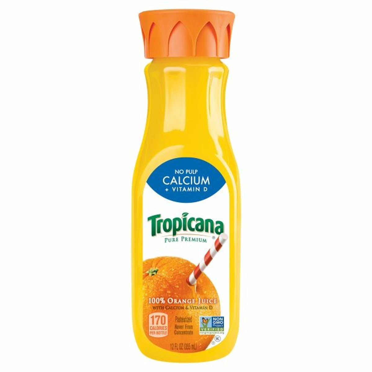 Calories in Tropicana Pure Premium 100% Juice, Orange No Pulp with Calcium and Vitamin D