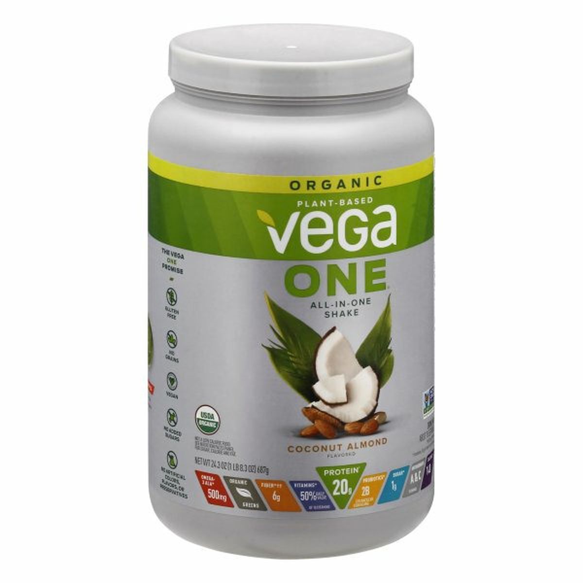 Calories in Vega Drink Mix, Organic, Coconut Almond Flavored