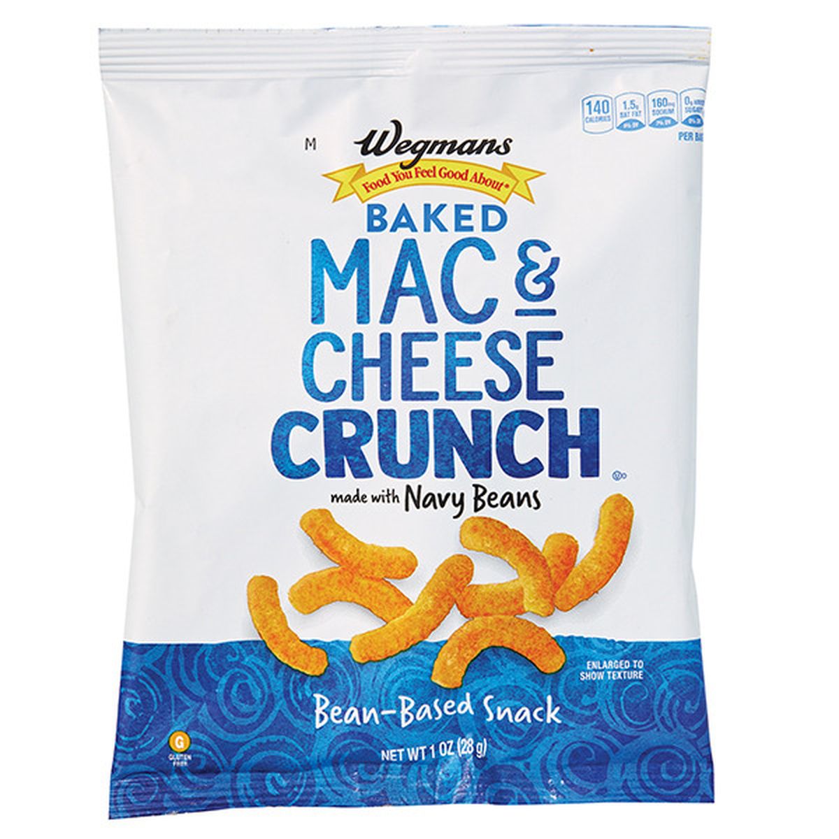 Calories in Wegmans Baked Mac & Cheese Crunch Made with Navy Beans, Bean Based Snack