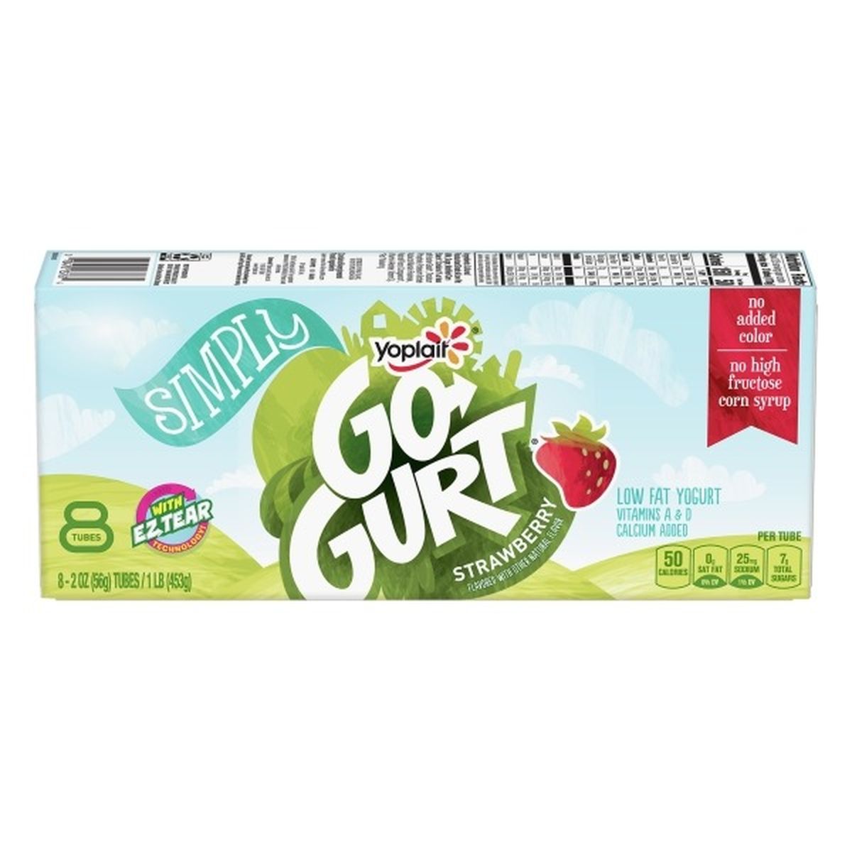 Calories in Go-Gurt Yogurt, Lowfat, Strawberry, Tubes