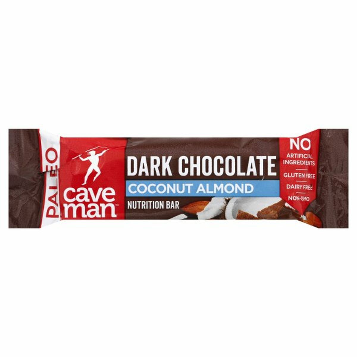 Calories in Caveman Nutrition Bar, Dark Chocolate, Coconut Almond