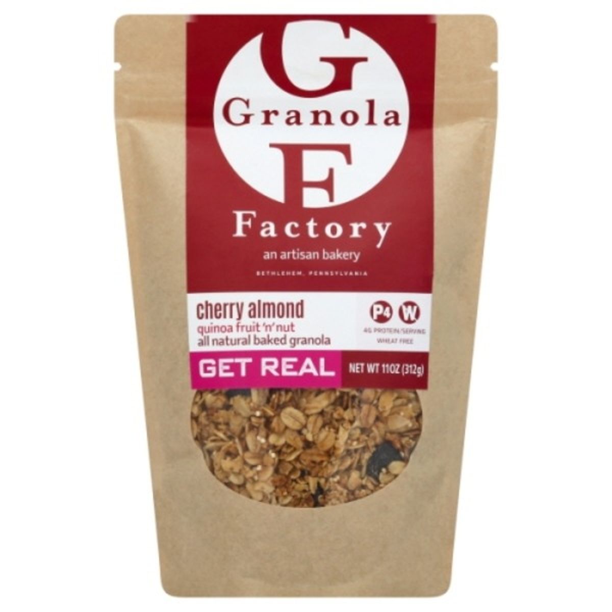 Calories in The Granola Factory Granola, Quinoa Fruit 'N' Nut, Cherry Almond