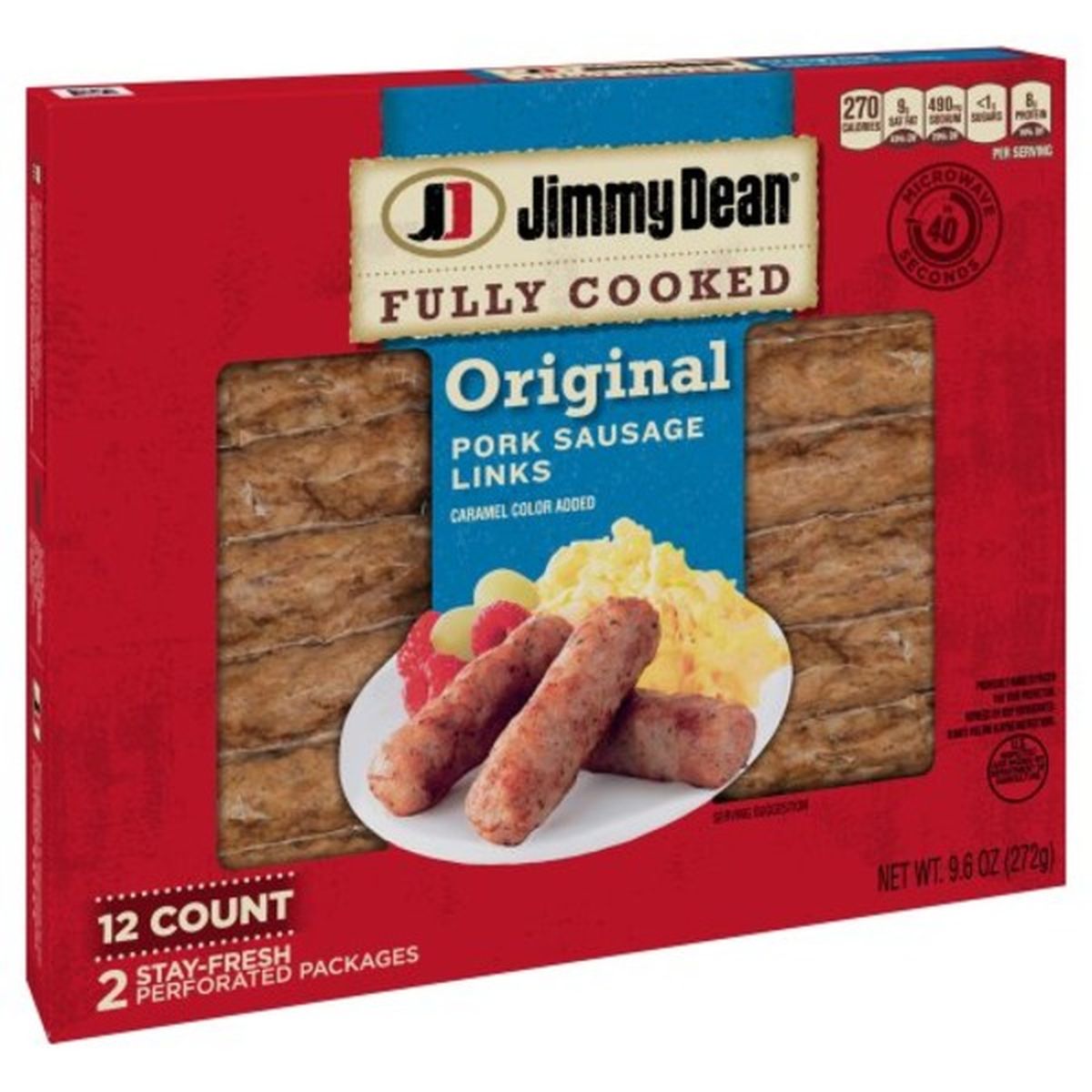 Calories in Jimmy Dean Fully Cooked Original Pork Sausage Links