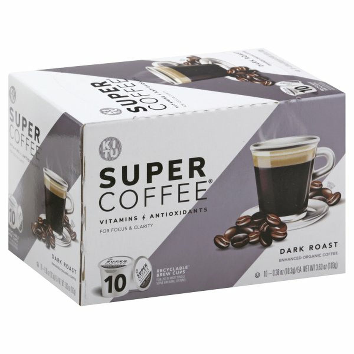 Calories in Super Coffee Super Coffee Coffee, Dark Roast, Recyclable Brew Cups