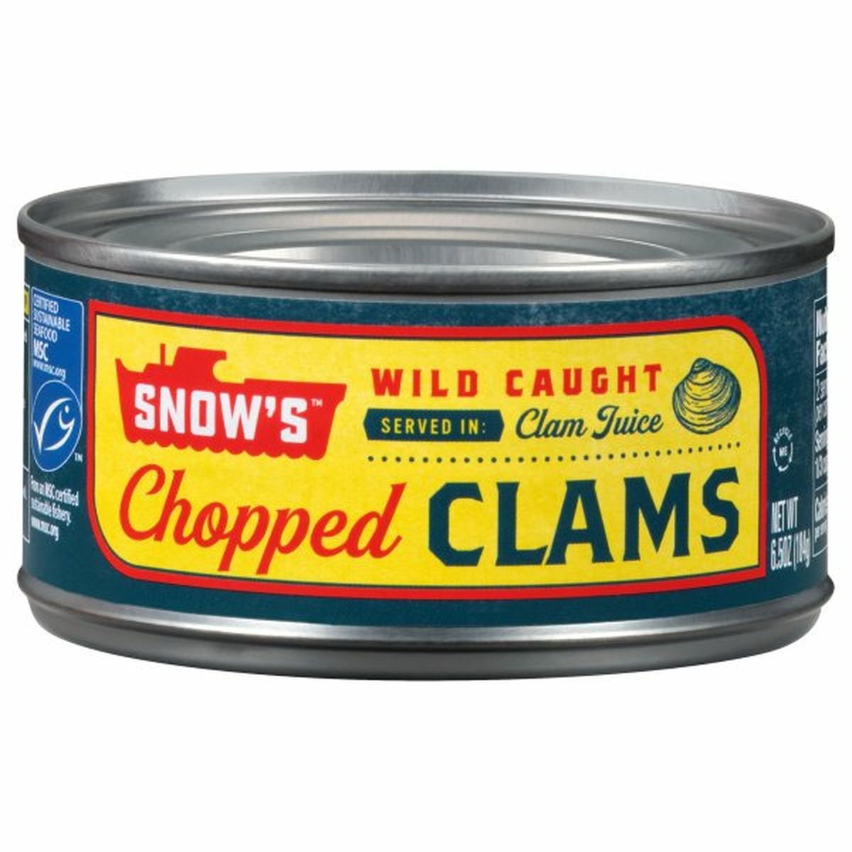 Calories in Snow's Clams, Chopped