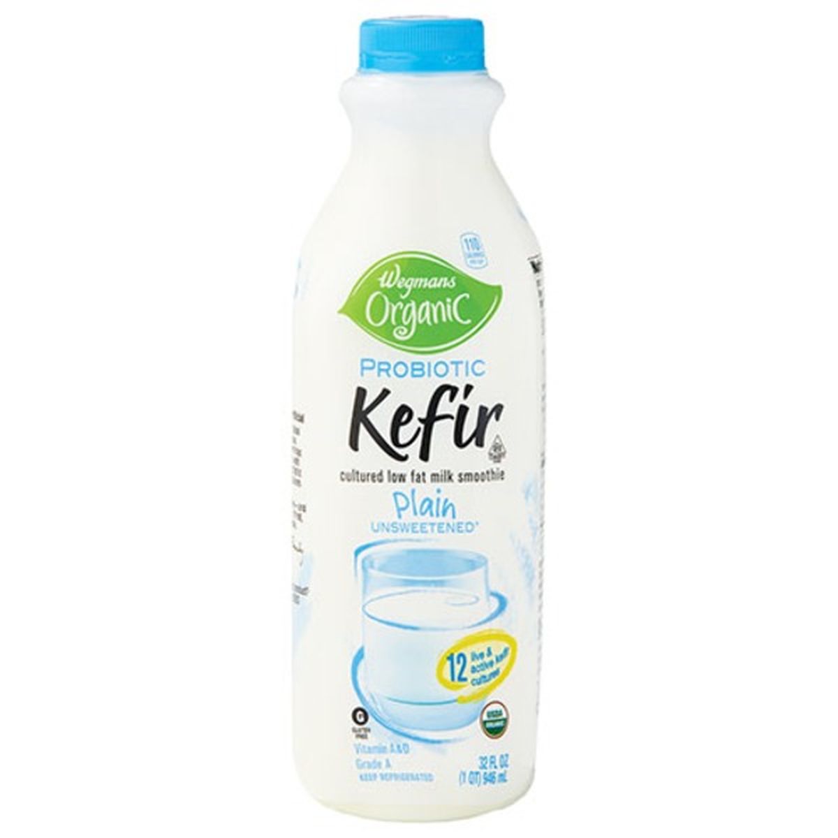 Calories in Wegmans Organic Plain Unsweetened Probiotic Kefir