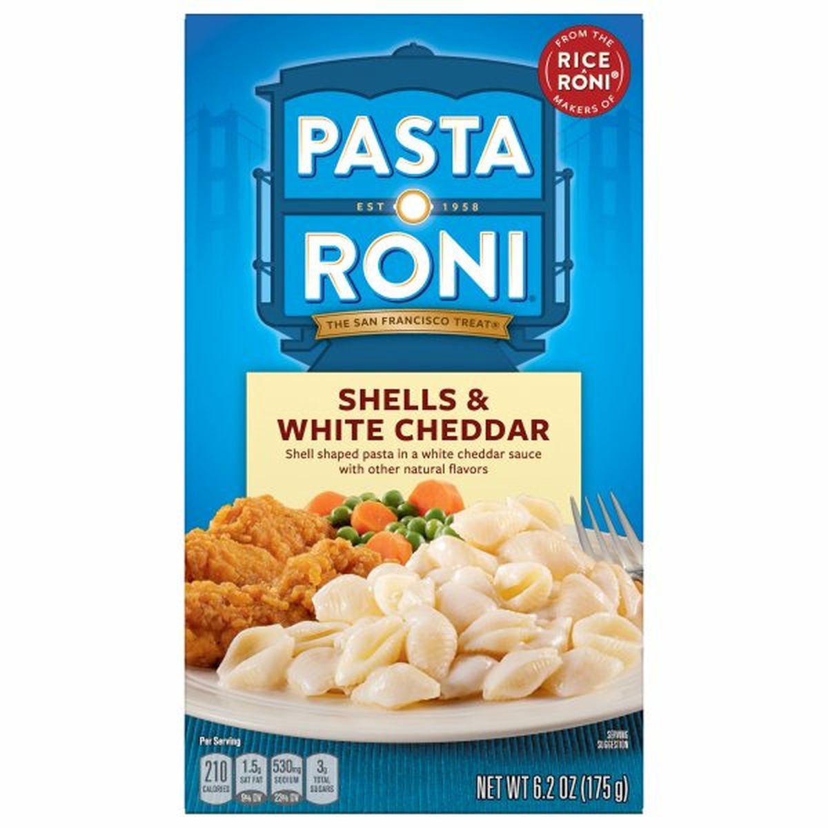 Calories in Pasta Roni Shells & White Cheddar