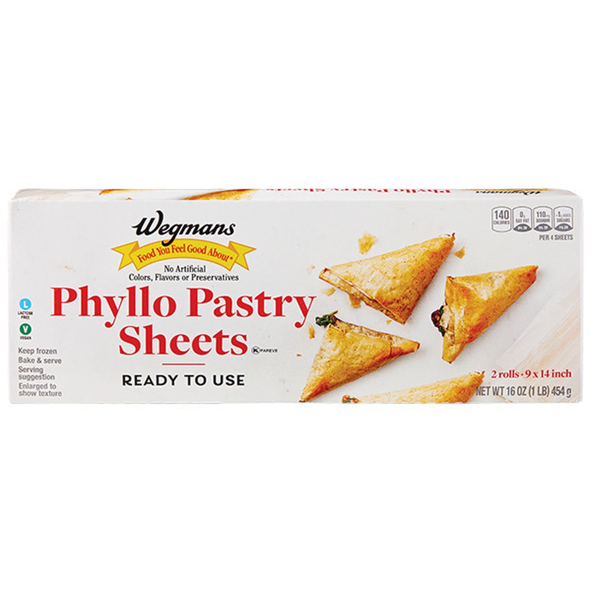 Calories in Wegmans Ready To Use Phyllo Pastry Sheets, 2 Rolls
