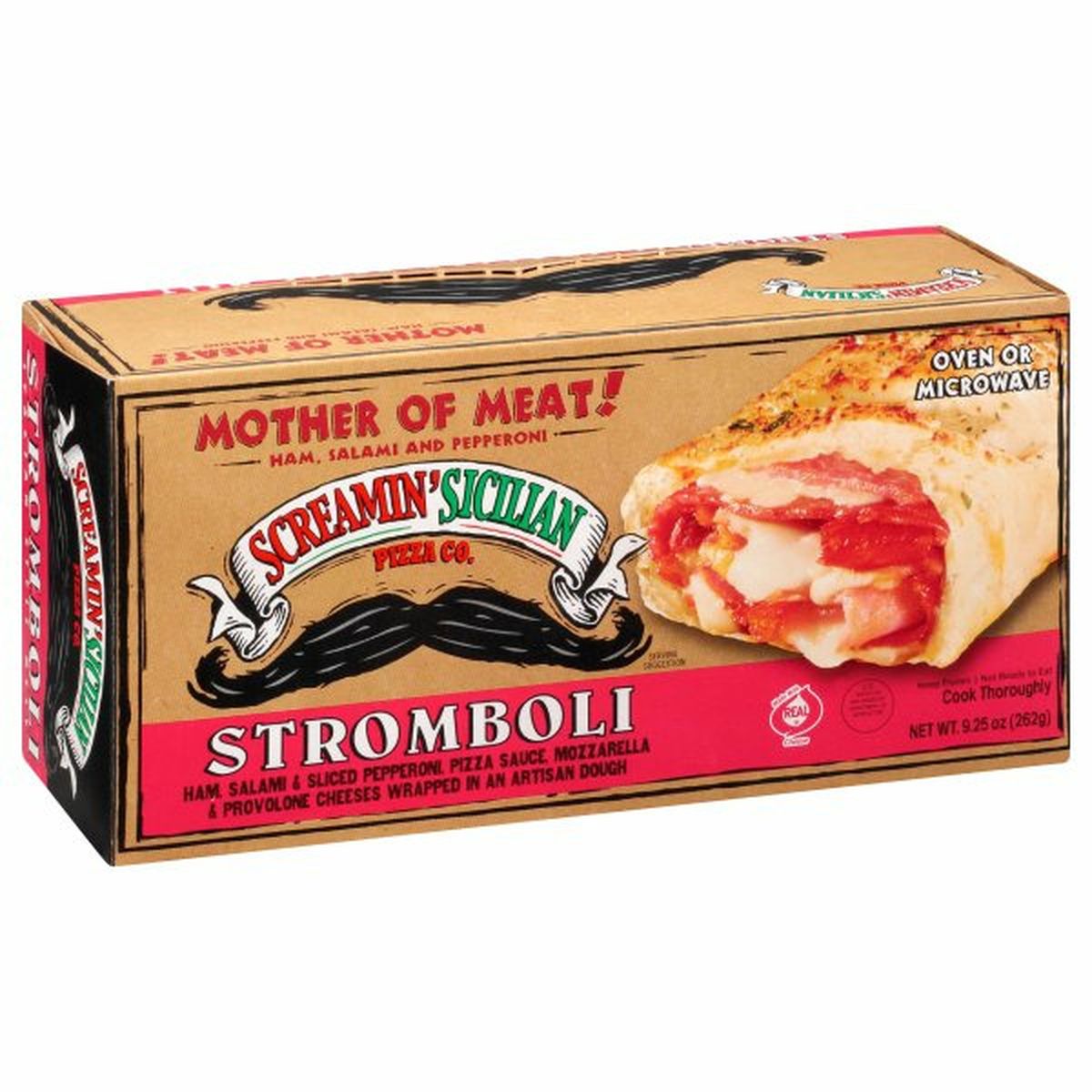 Calories in Screamin' Sicilian Stromboli, Mother of Meat, Ham, Salami and Pepperoni
