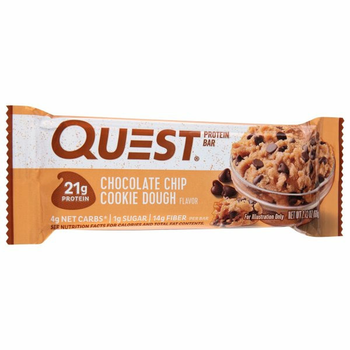 Calories in Quest Protein Bar, Chocolate Chip Cookie Dough Flavor