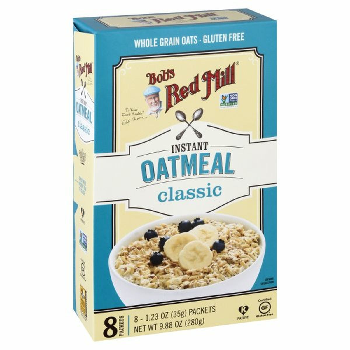 Calories in Bob's Red Mill Oatmeal, Instant, Classic, 8 Pack