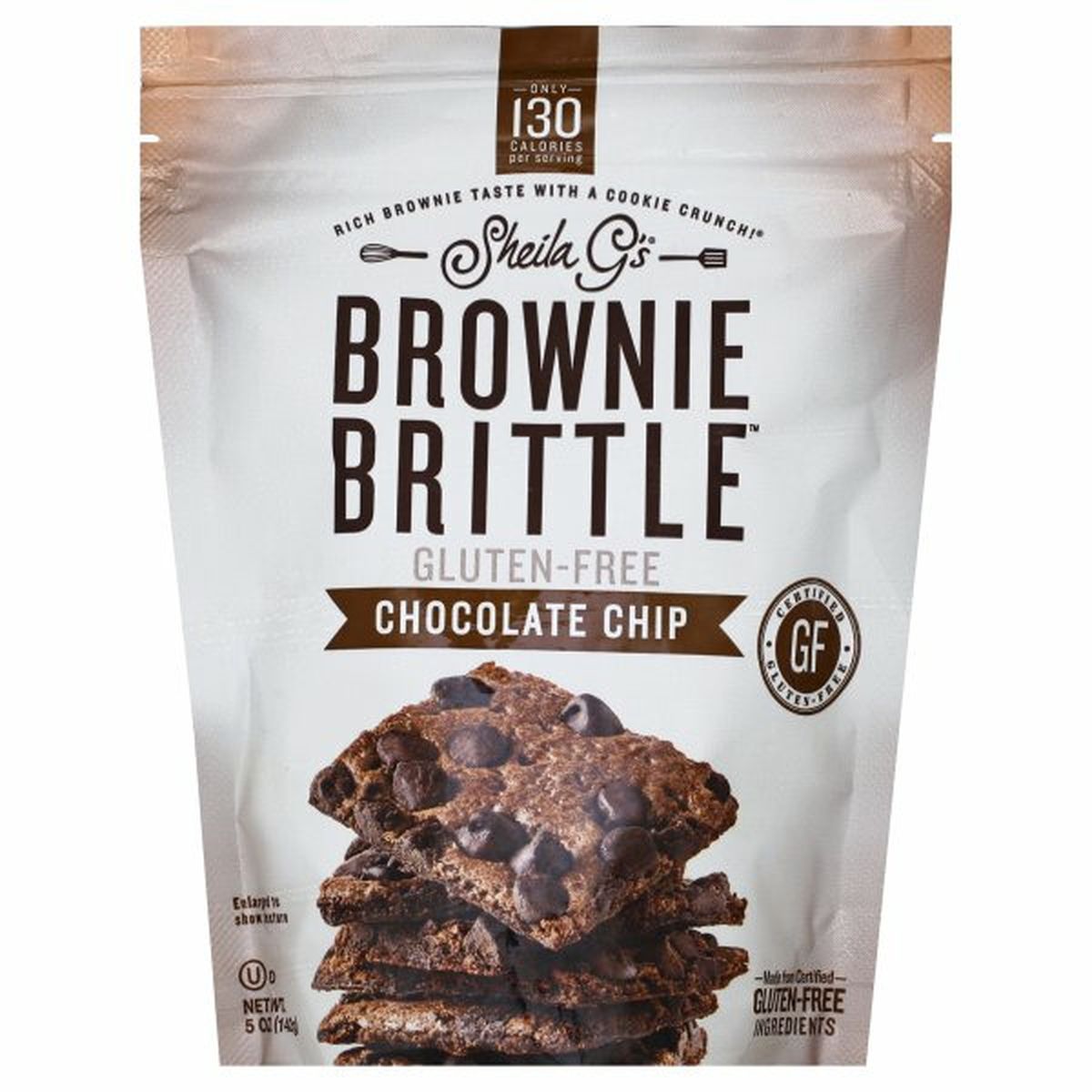 Calories in Sheila G's Brownie Brittle Brittle, Gluten-Free, Chocolate Chip
