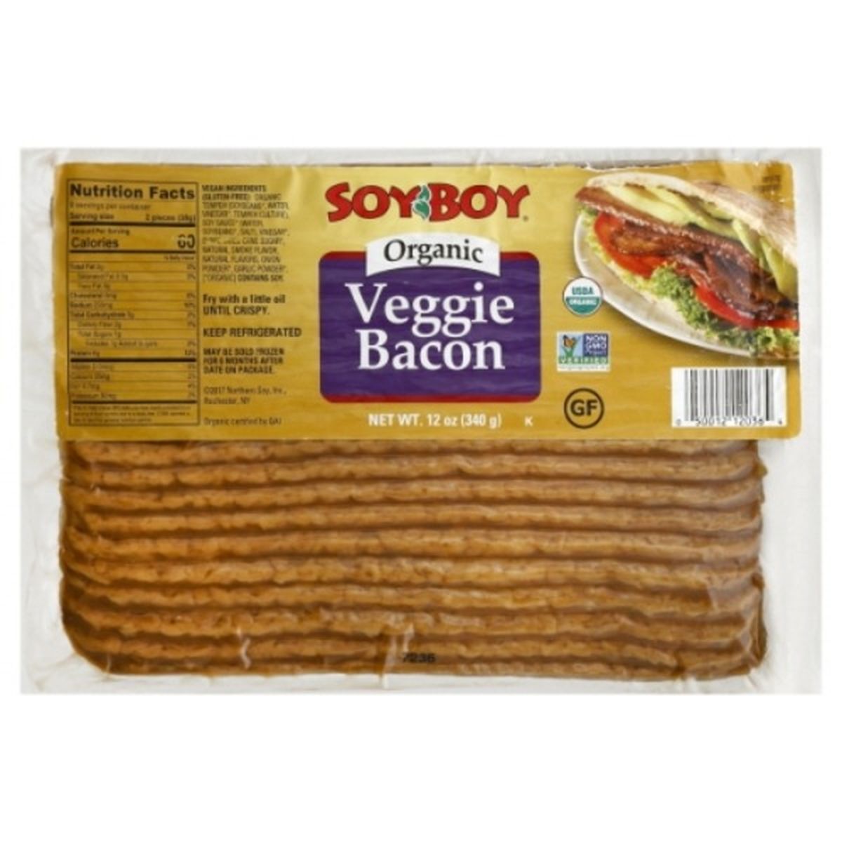 Calories in Soyboy Veggie Bacon, Organic