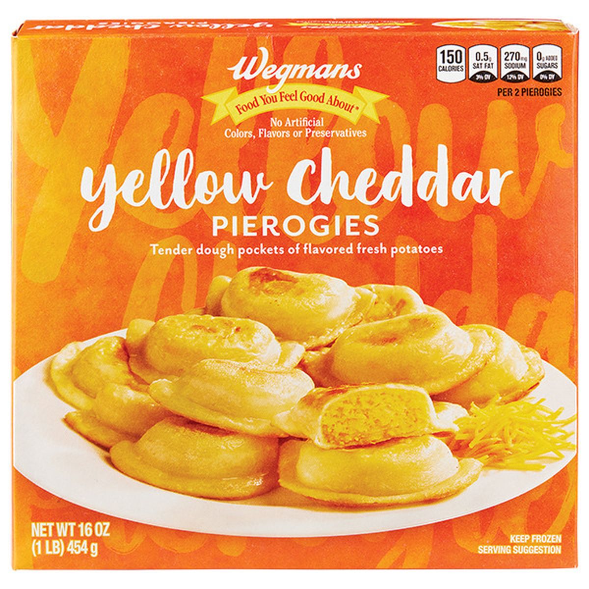 Calories in Wegmans Yellow Cheddar Pierogies