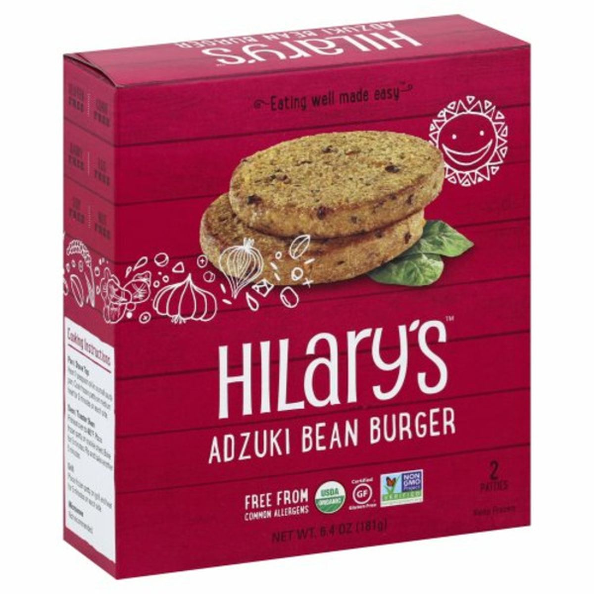 Calories in Hilary's Burger, Adzuki Bean