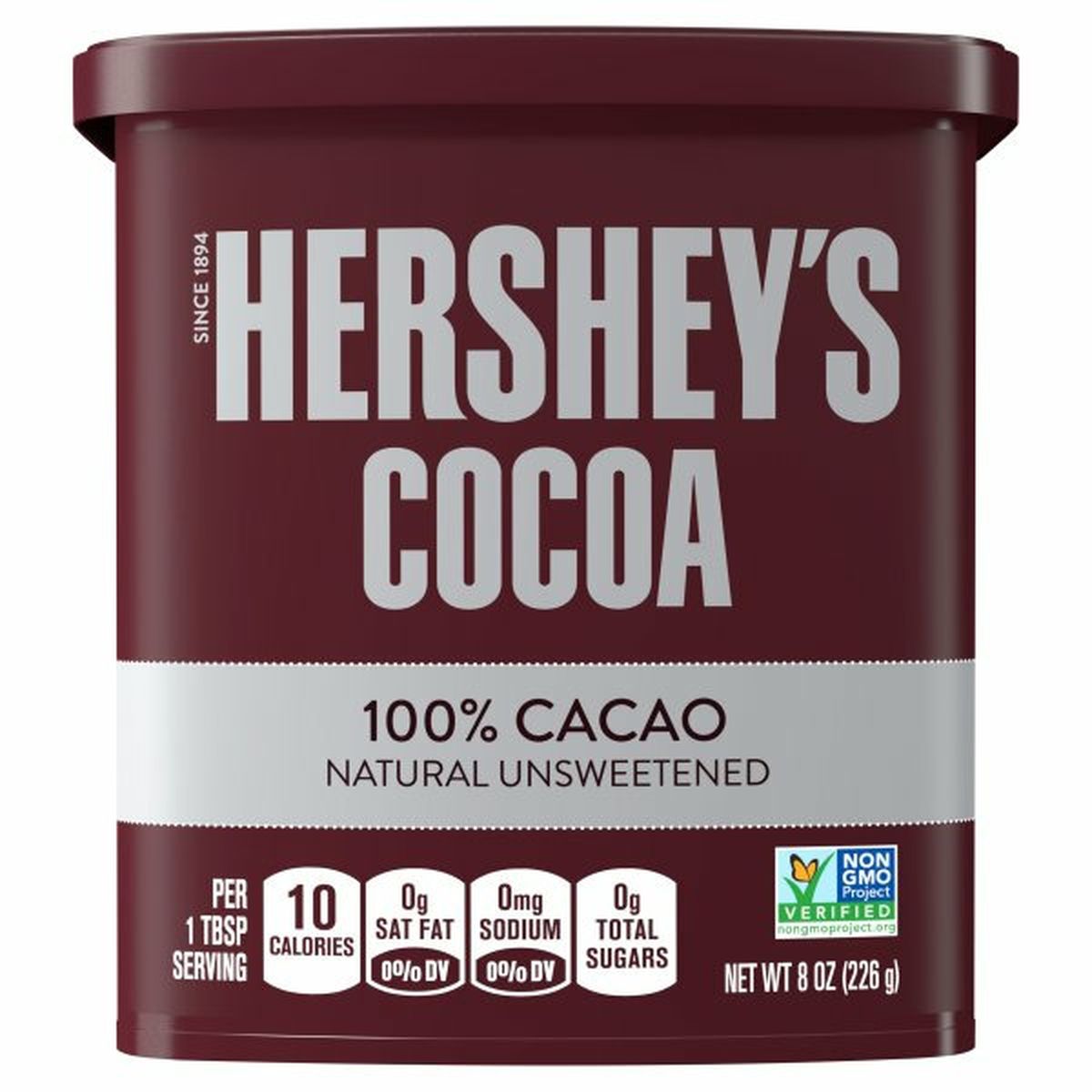 Calories in Hershey's Cocoa, Unsweetened, 100% Cacao, Natural, Chocolate