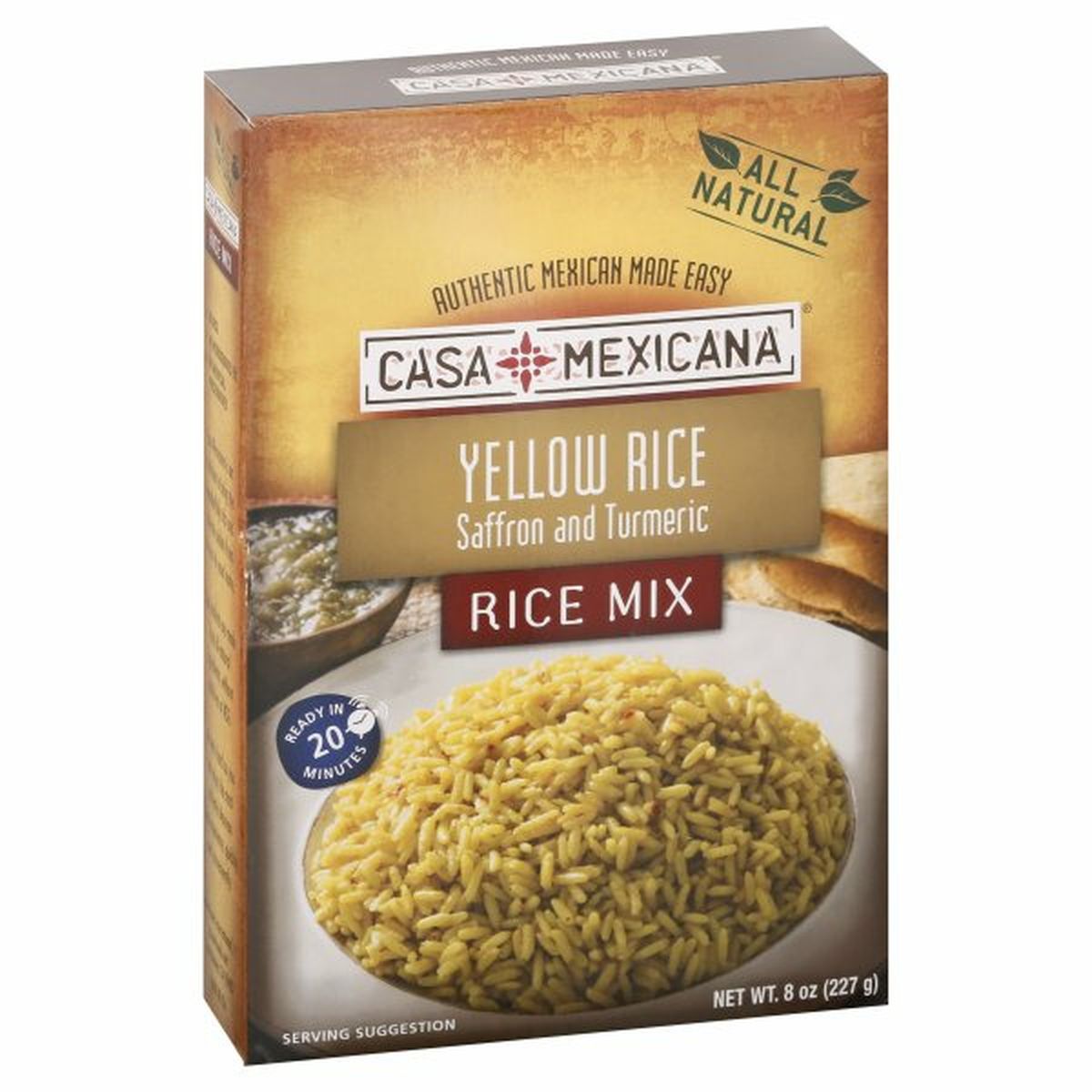 Calories in Casa Mexicana Rice Mix, Yellow Rice, Saffron and Turmeric