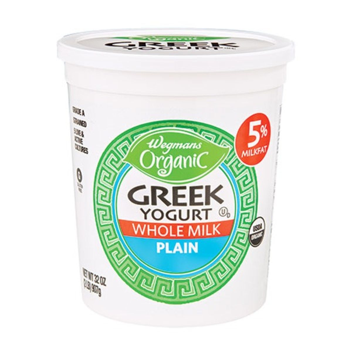 Calories in Wegmans Organic Greek Plain 5% Whole Milk Yogurt