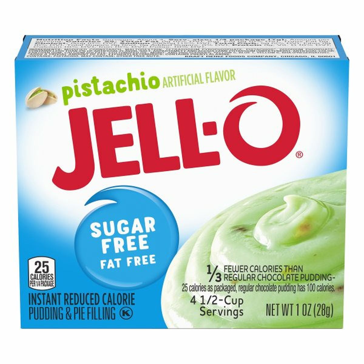 Calories in Jell-O Pudding & Pie Filling, Sugar Free, Fat Free, Pistachio