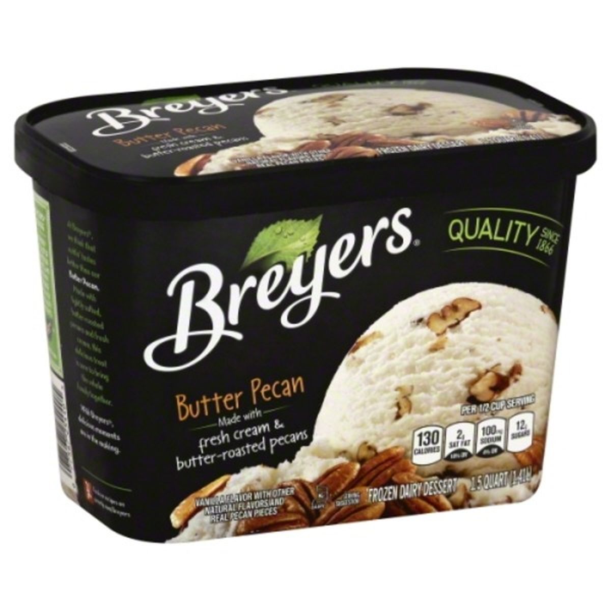 Calories in Breyers Frozen Dairy Dessert, Butter Pecan