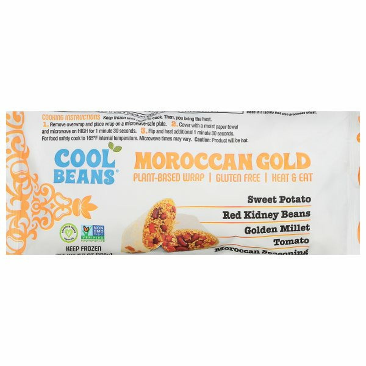 Calories in Cool Beans Plant-Based Wrap, Moroccan Gold