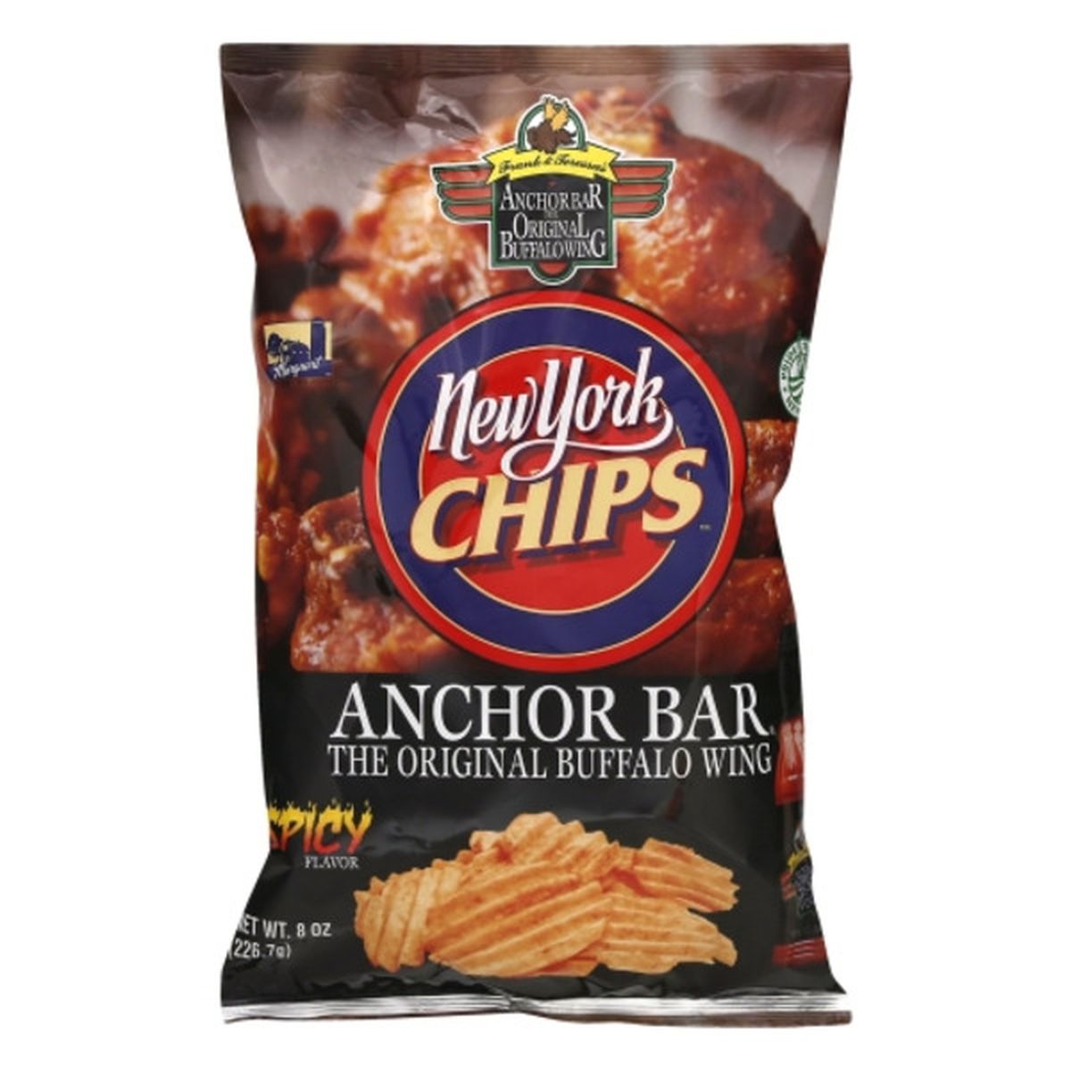 Calories in New York Chips Potato Chips, Anchor Bar Spicy Flavor