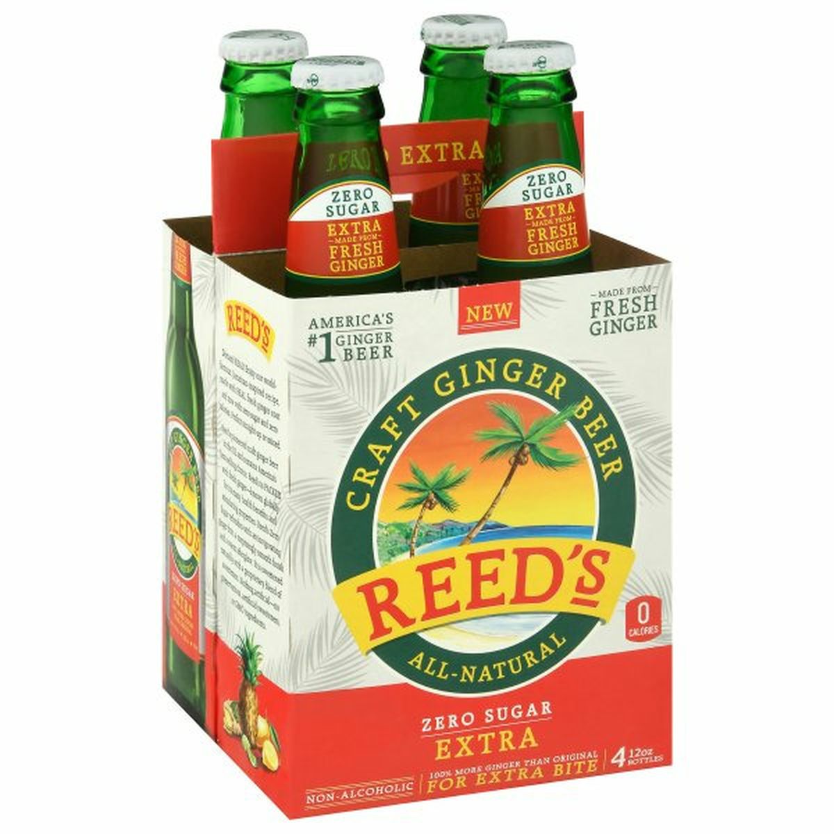 Calories in Reed's Inc. Ginger Beer, Zero Sugar, Extra