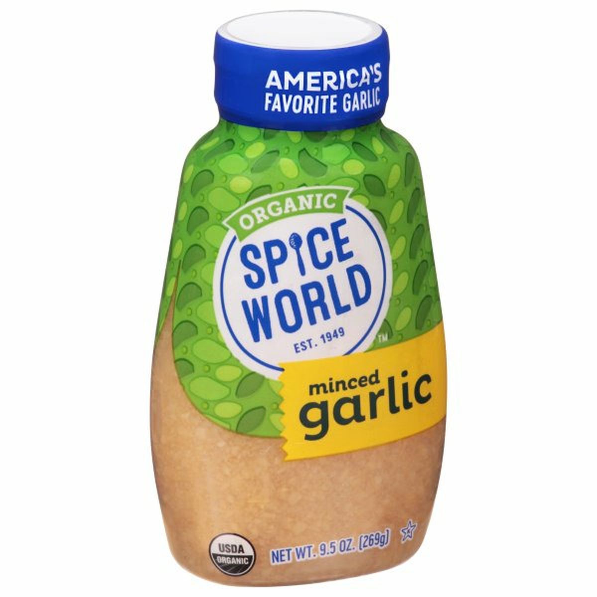 Calories in Spice World Garlic, Organic, Minced