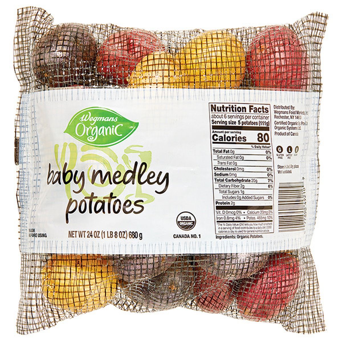 Calories in Wegmans Potatoes, Baby, Medley