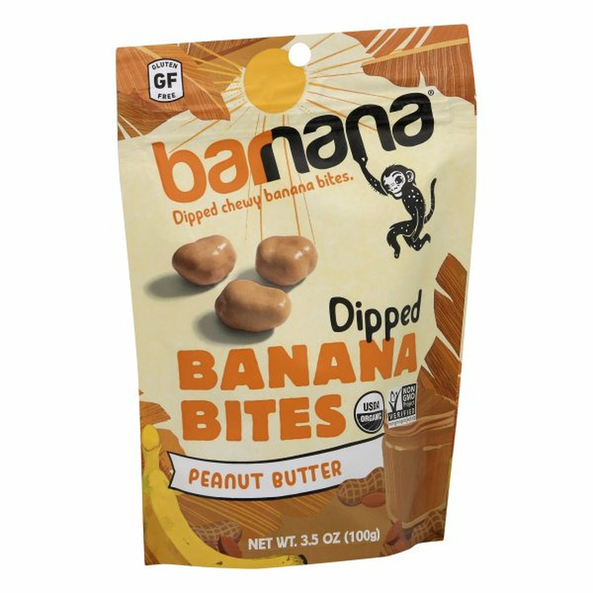 Calories in barnana Banana Bites, Organic, Peanut Butter, Dipped, Chewy