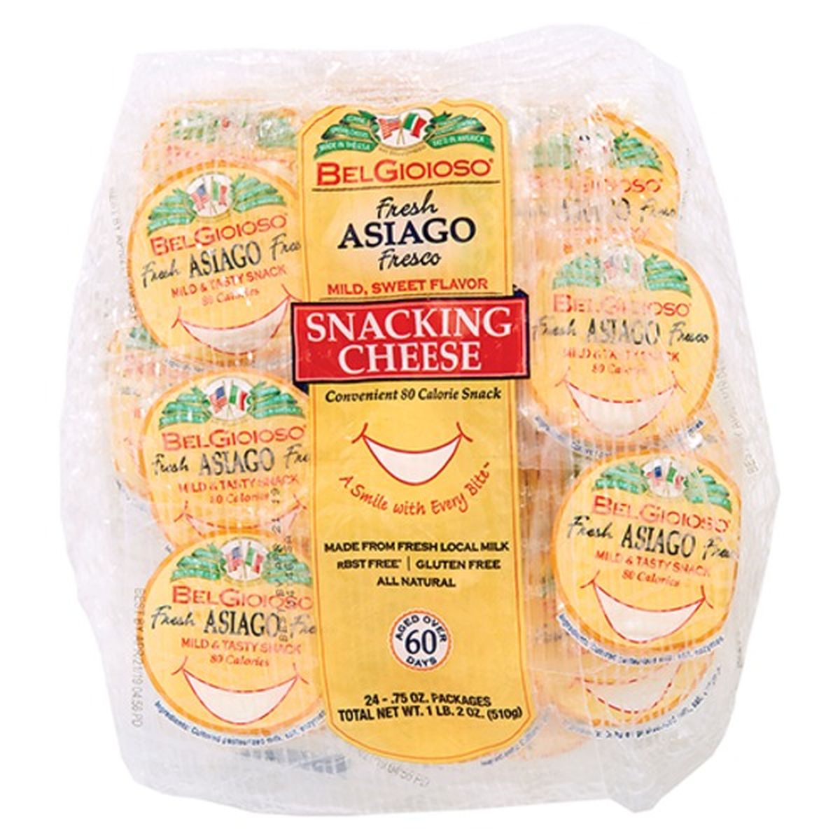 Calories in BelGioioso Fresh Asiago Snacking Cheese