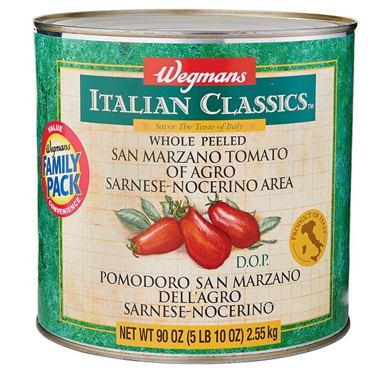 Calories in Wegmans Italian Classics Whole San Marzano Tomatoes, FAMILY PACK
