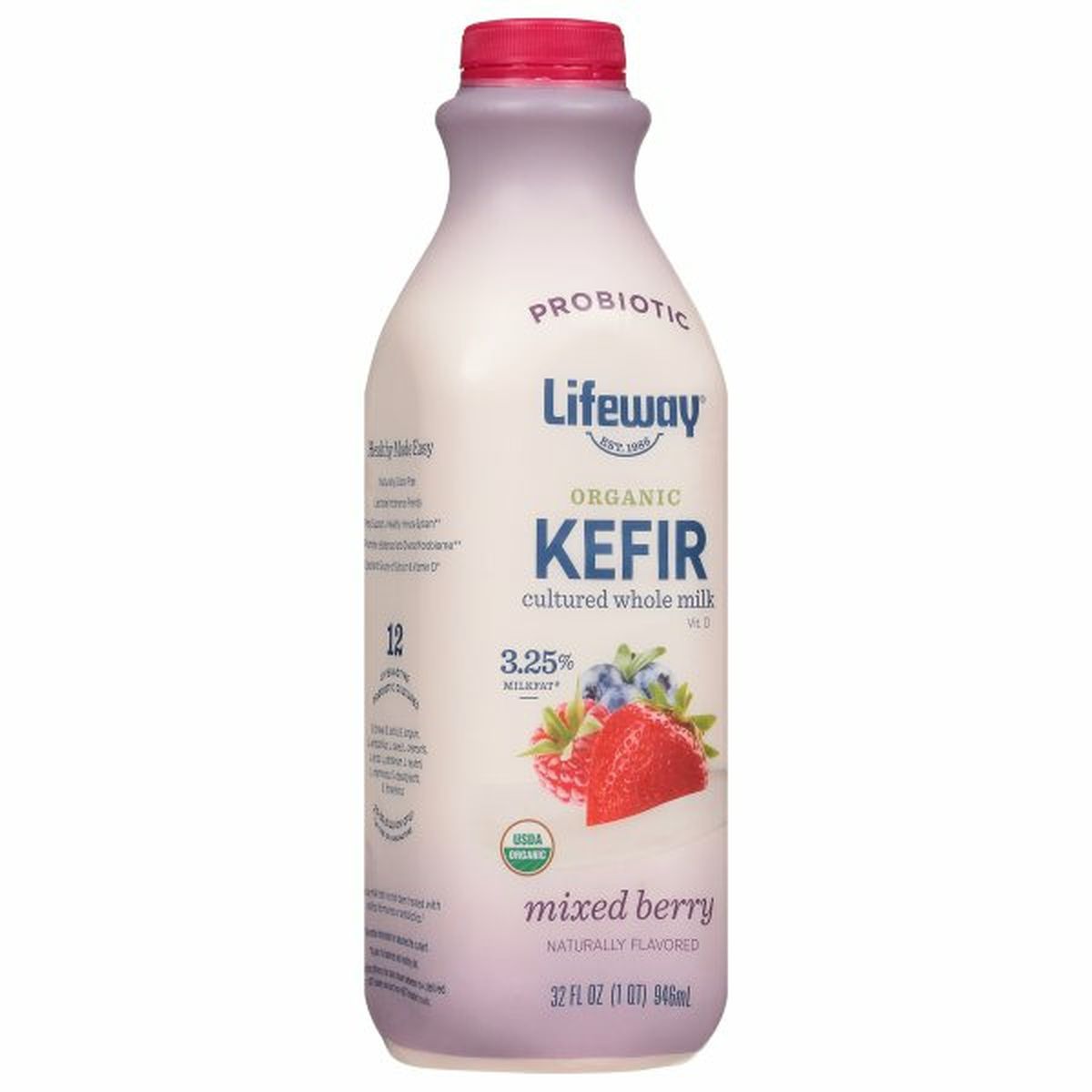 Calories in Lifeway Kefir, Organic, Mixed Berry