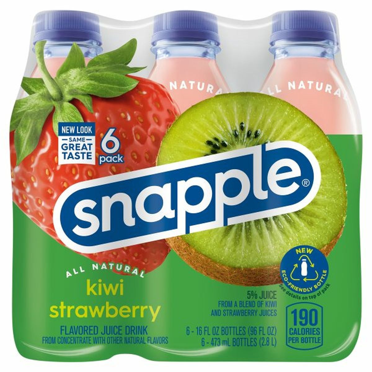 Calories in Snapple Juice Drink, Kiwi Strawberry, 6 Pack