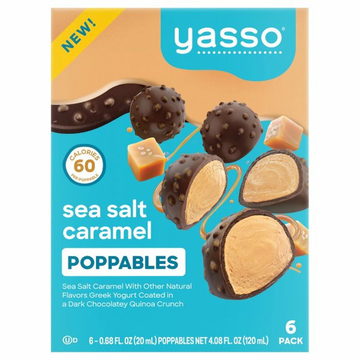 Calories in Yasso Poppables, Sea Salt Caramel, 6 Pack