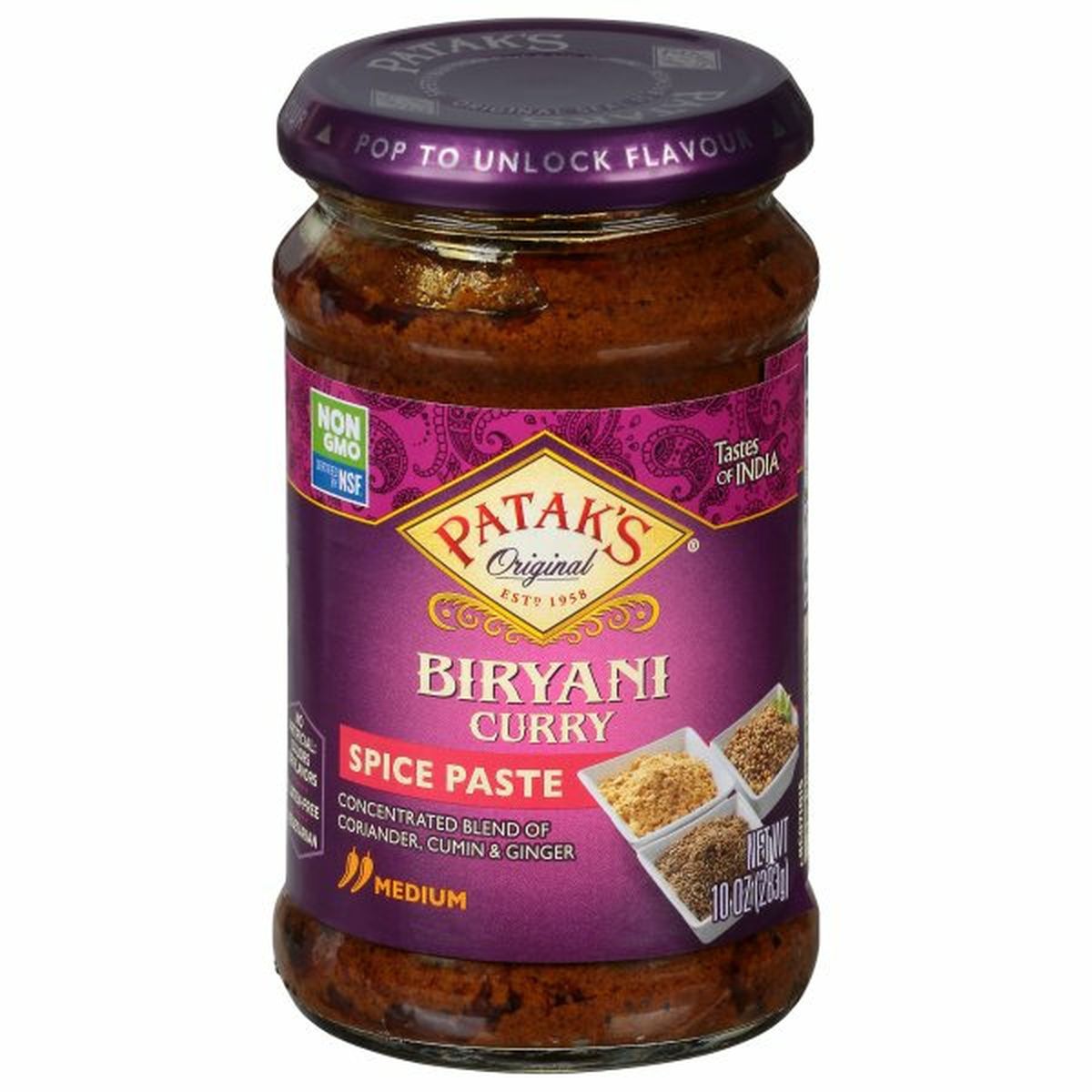 Calories in Patak's Spice Paste, Biryani Curry, Medium
