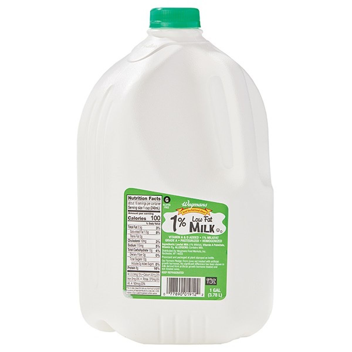 Calories in Wegmans Milk, 1%, Low Fat