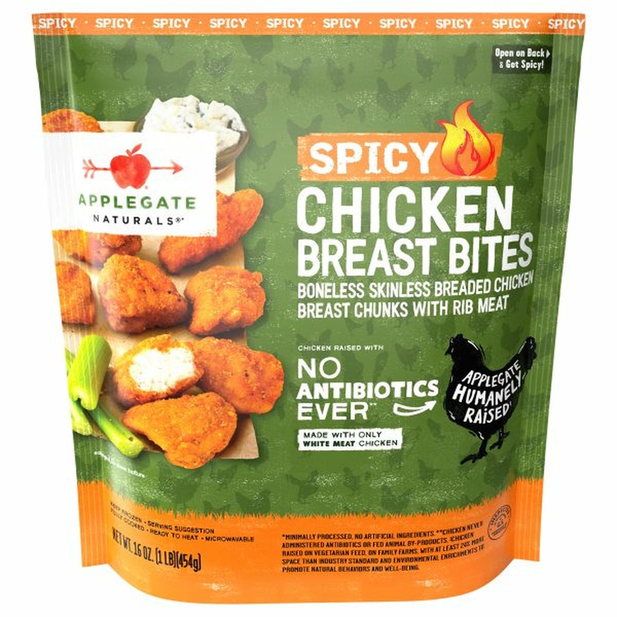 Calories in Applegate Naturals Breast Bites, Chicken, Spicy