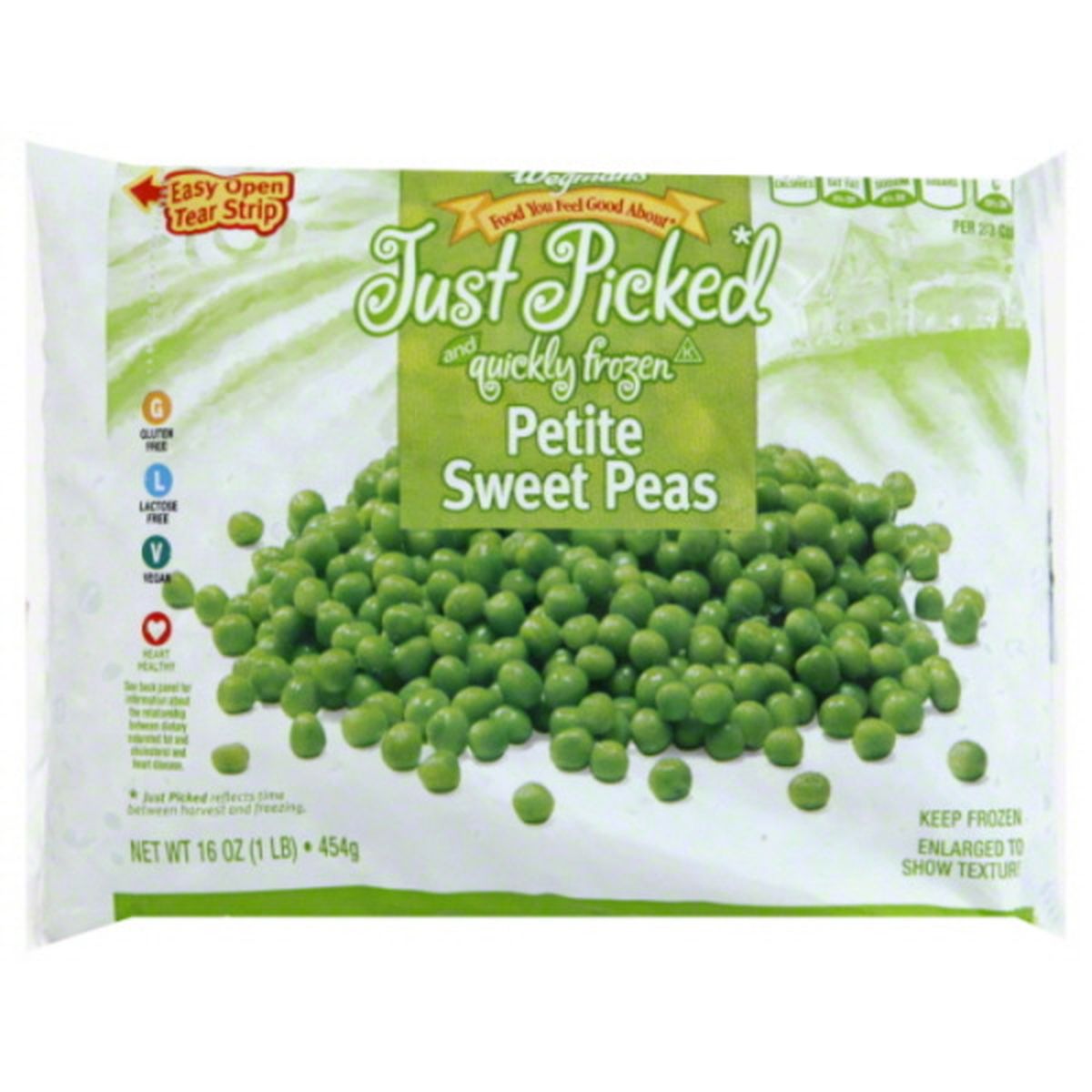 Calories in Wegmans Frozen Petite Sweet Peas