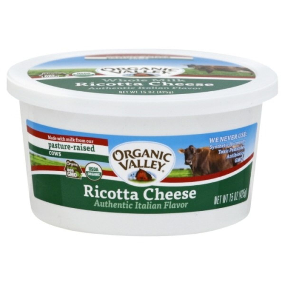 Calories in Organic Valley Cheese, Ricotta