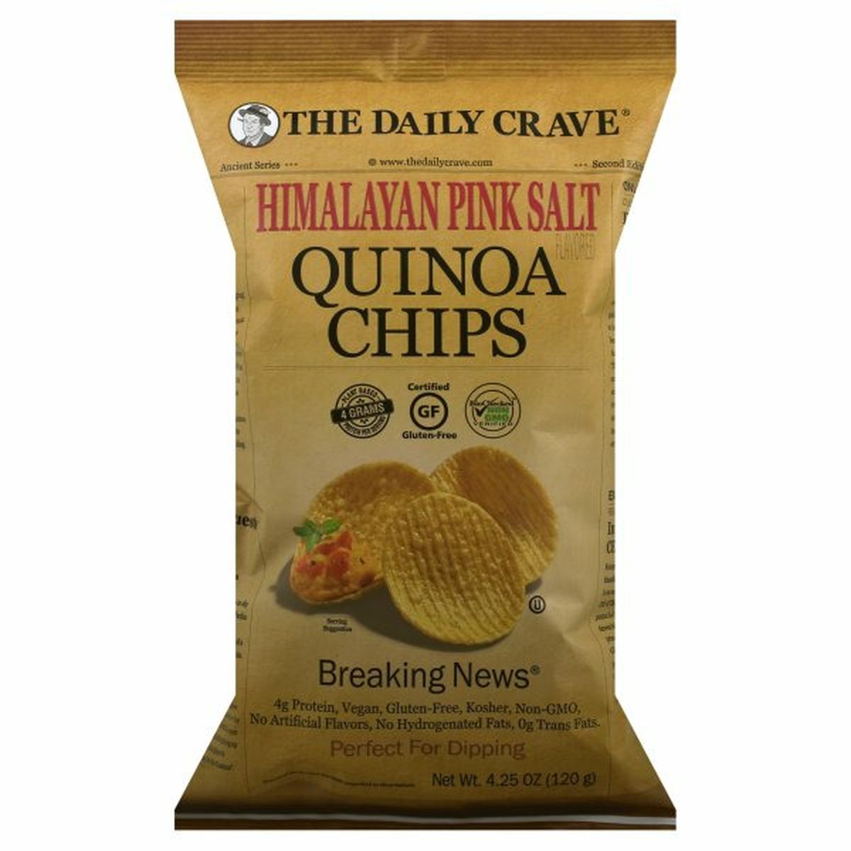 Calories in The Daily Crave Quinoa Chips, Himalayan Pink Salt