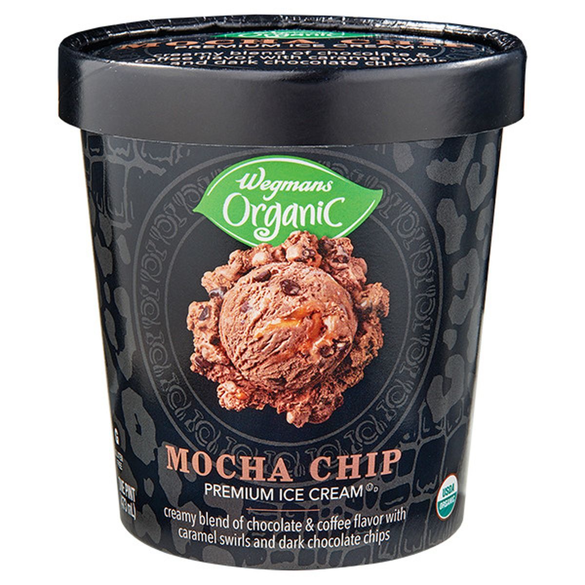 Calories in Wegmans Organic Mocha Chip Premium Ice Cream