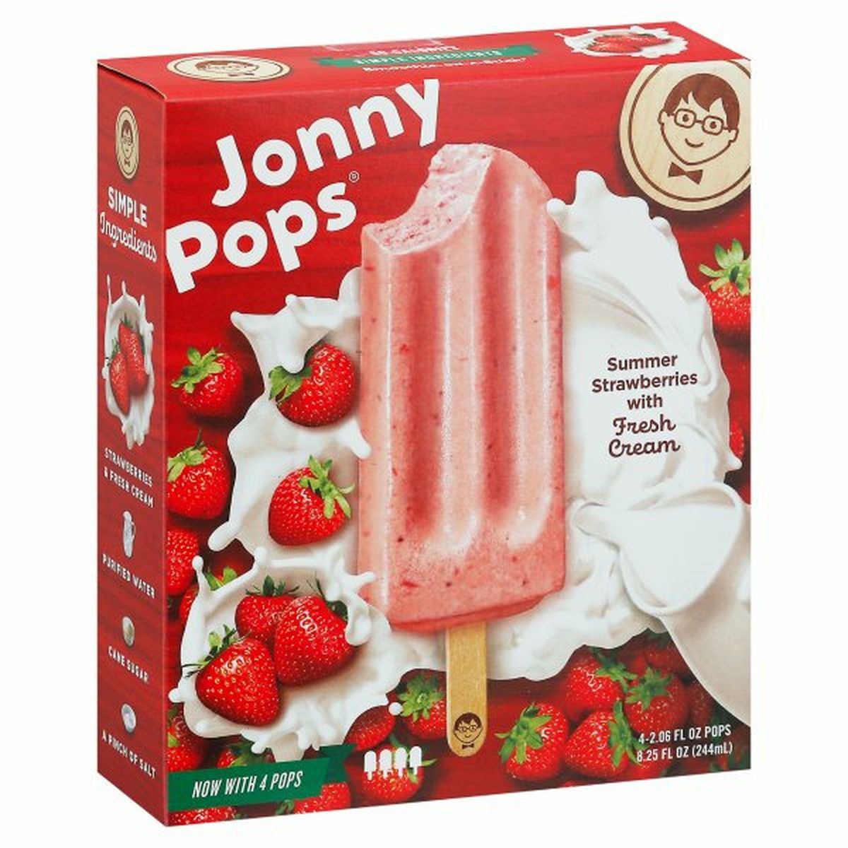 Calories in JonnyPops Ice Pops, Summer Strawberries