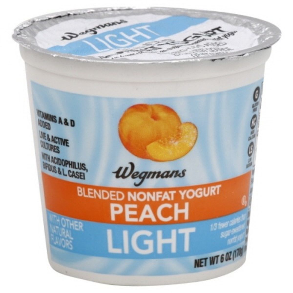 Calories in Wegmans Light Blended Peach Nonfat Yogurt
