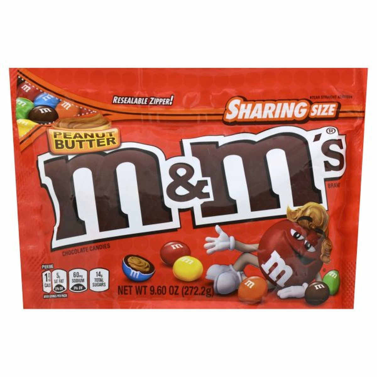 Calories in M&M's Chocolate Candies, Peanut Butter, Sharing Size